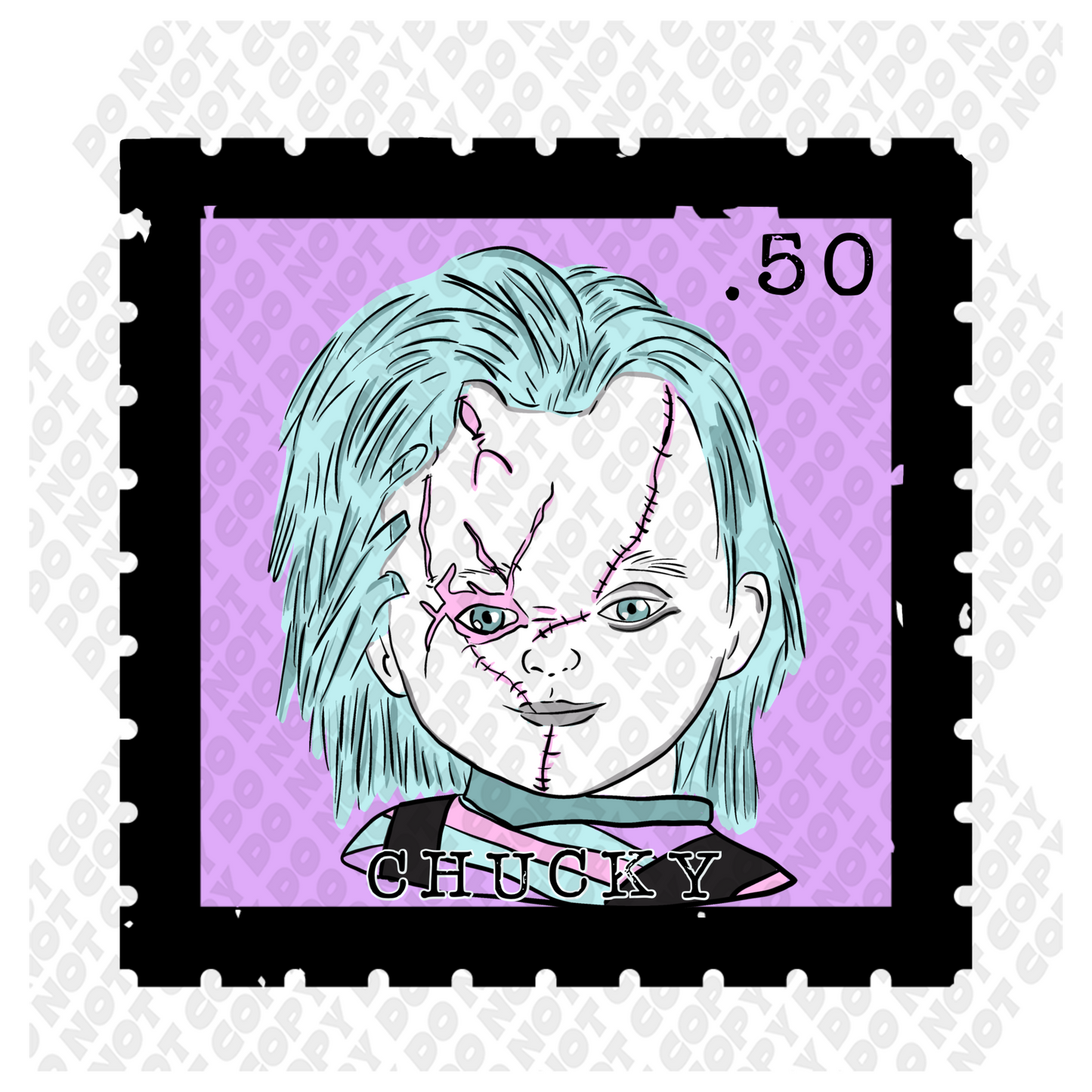 Chucky Postal Stamp DTF Transfer