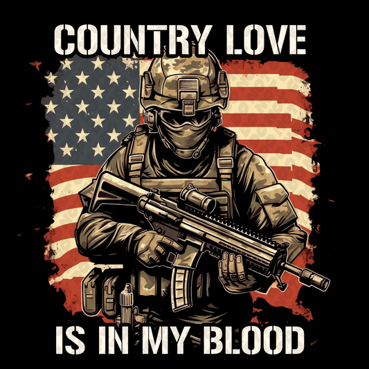 Country Love is in My Blood DTF Transfer