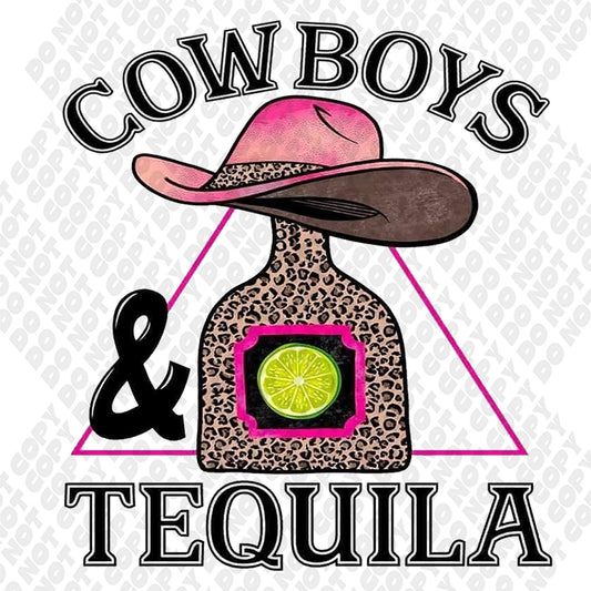 Cowboys and Tequila DTF Transfer Sticker