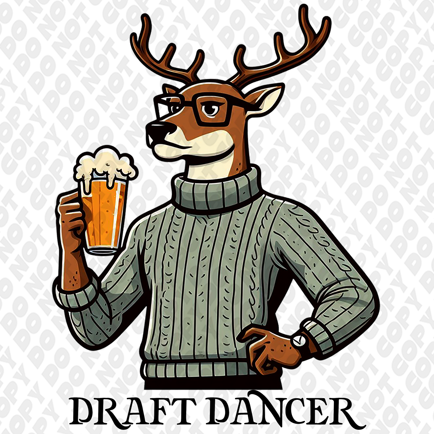 Draft Dancer Reindeer DTF Transfer