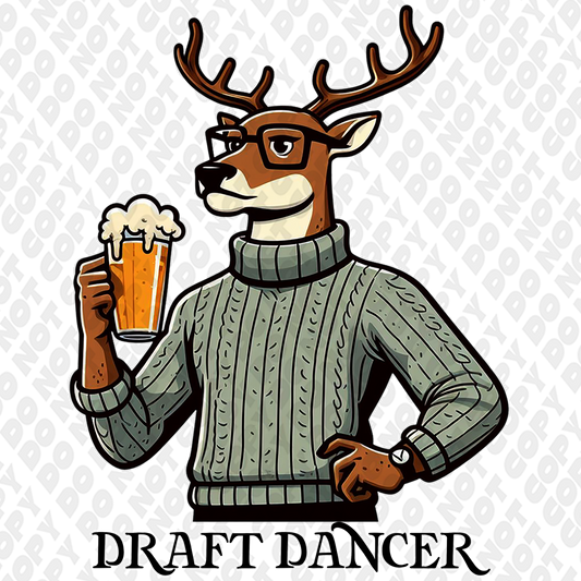 Draft Dancer Reindeer DTF Transfer