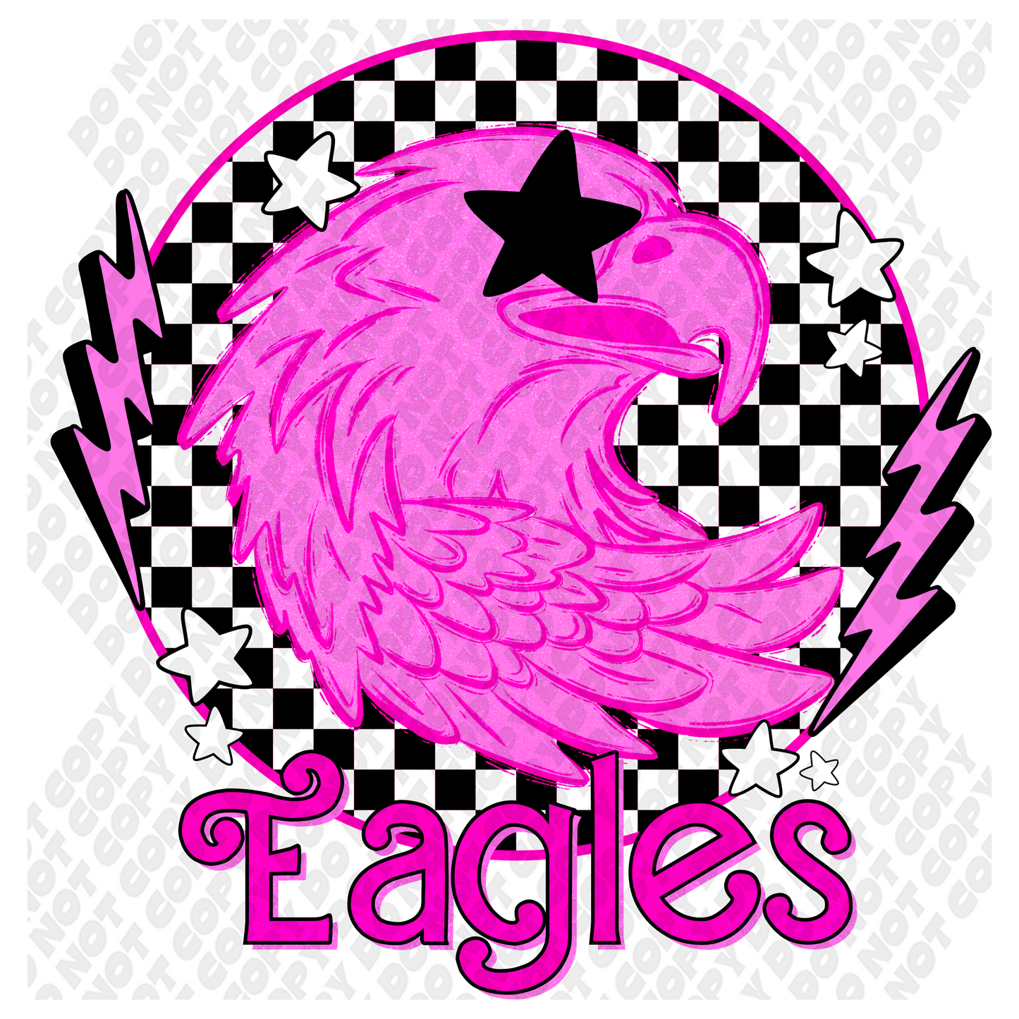 Pink Out Eagles Mascot DTF Transfer