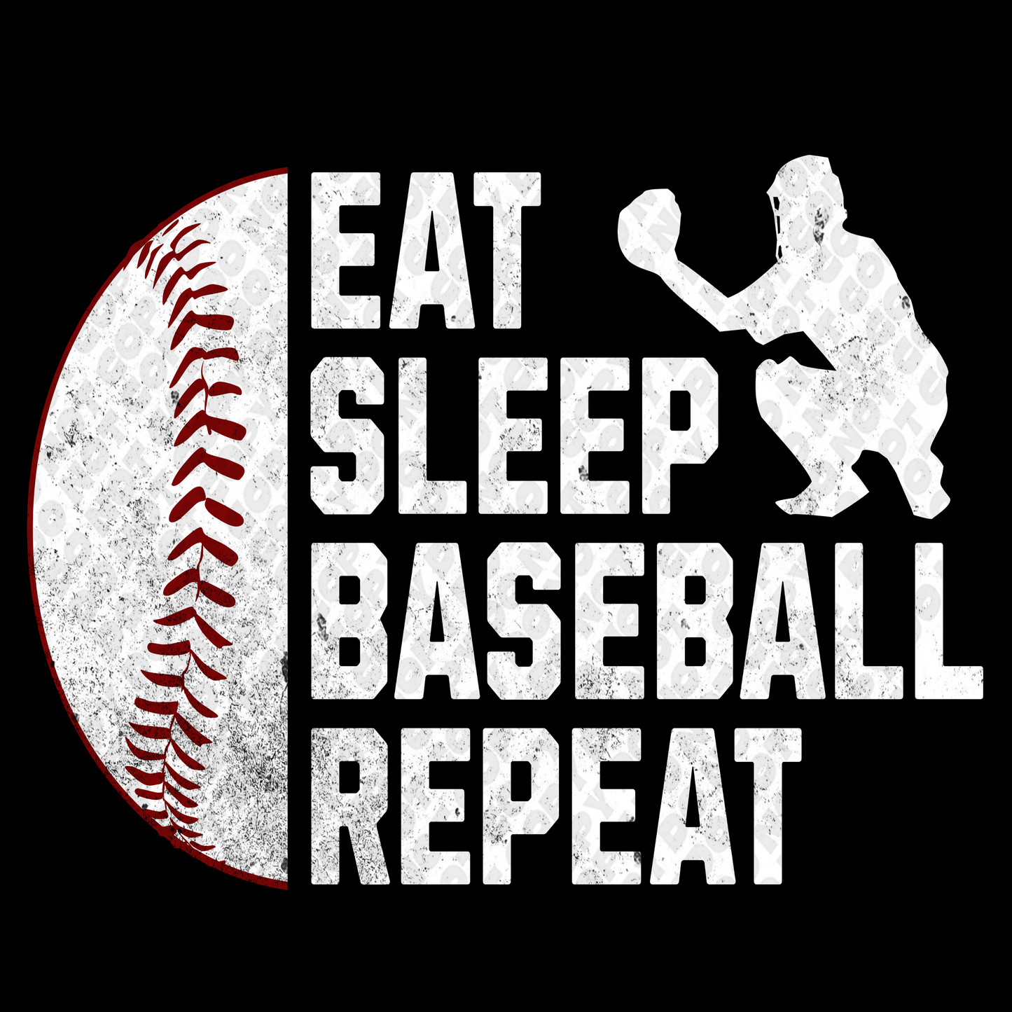 Eat Sleep Baseball Repeat DTF Transfer