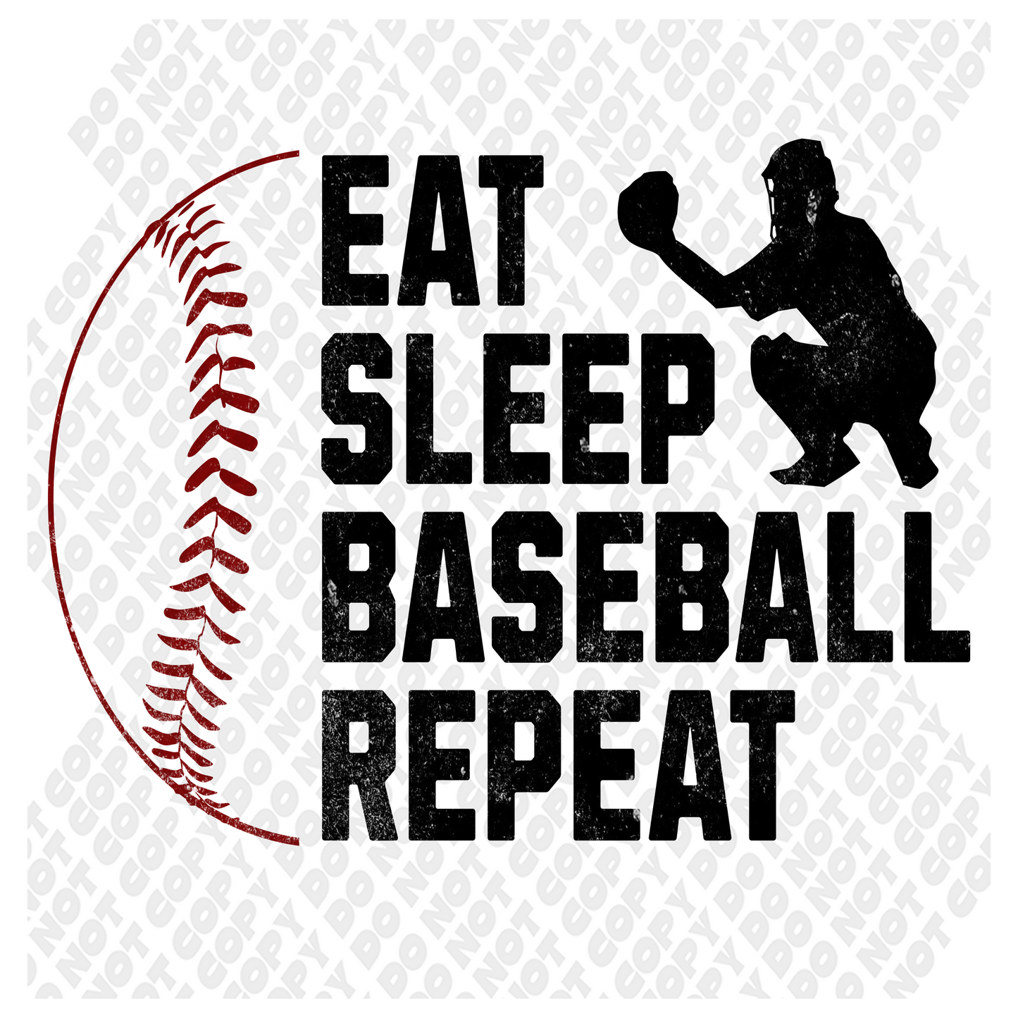 Eat Sleep Baseball Repeat DTF Transfer