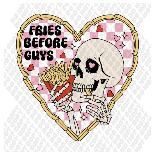 Fries Before Guys Valentine Skeleton Transfer