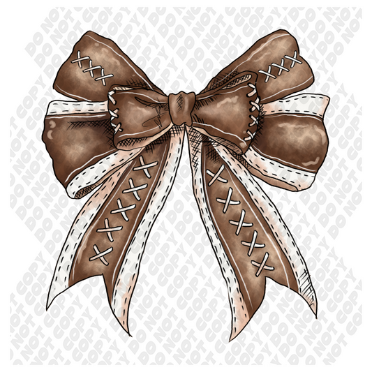 Football Bow Ribbon DTF Transfer