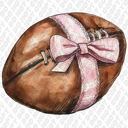 Football Pink Bow DTF Transfer