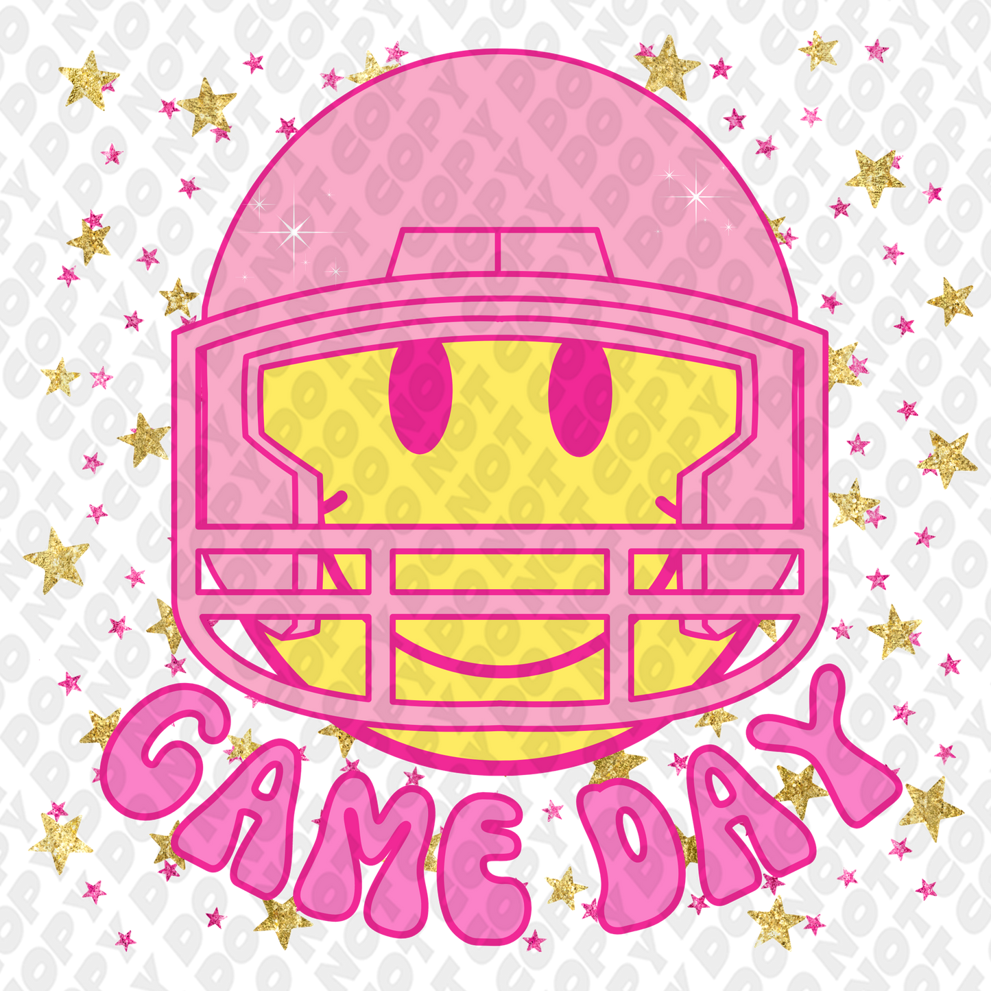 Light Pink Yellow Stars Smile Game Day