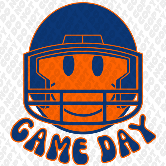 Dark Blue Orange Smile Game Day