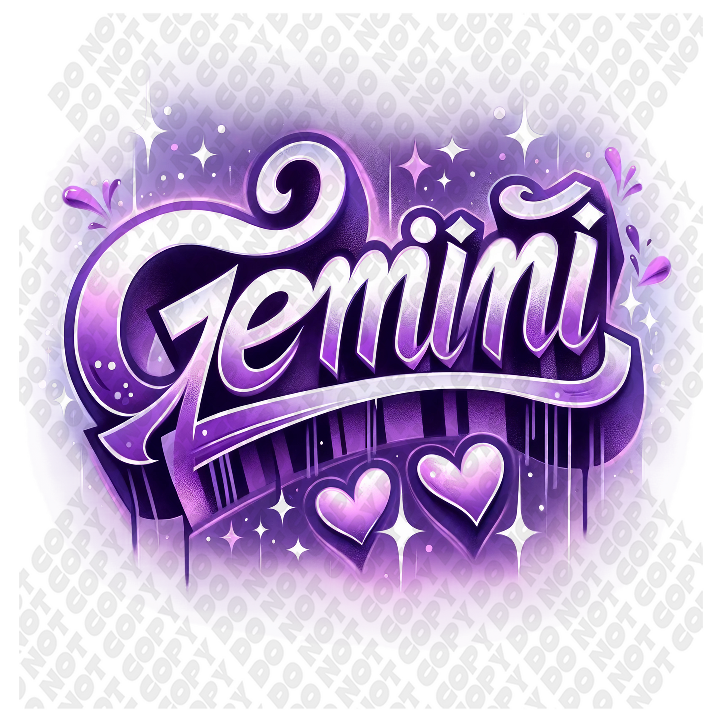 Gemini Astrological Purple Transfer