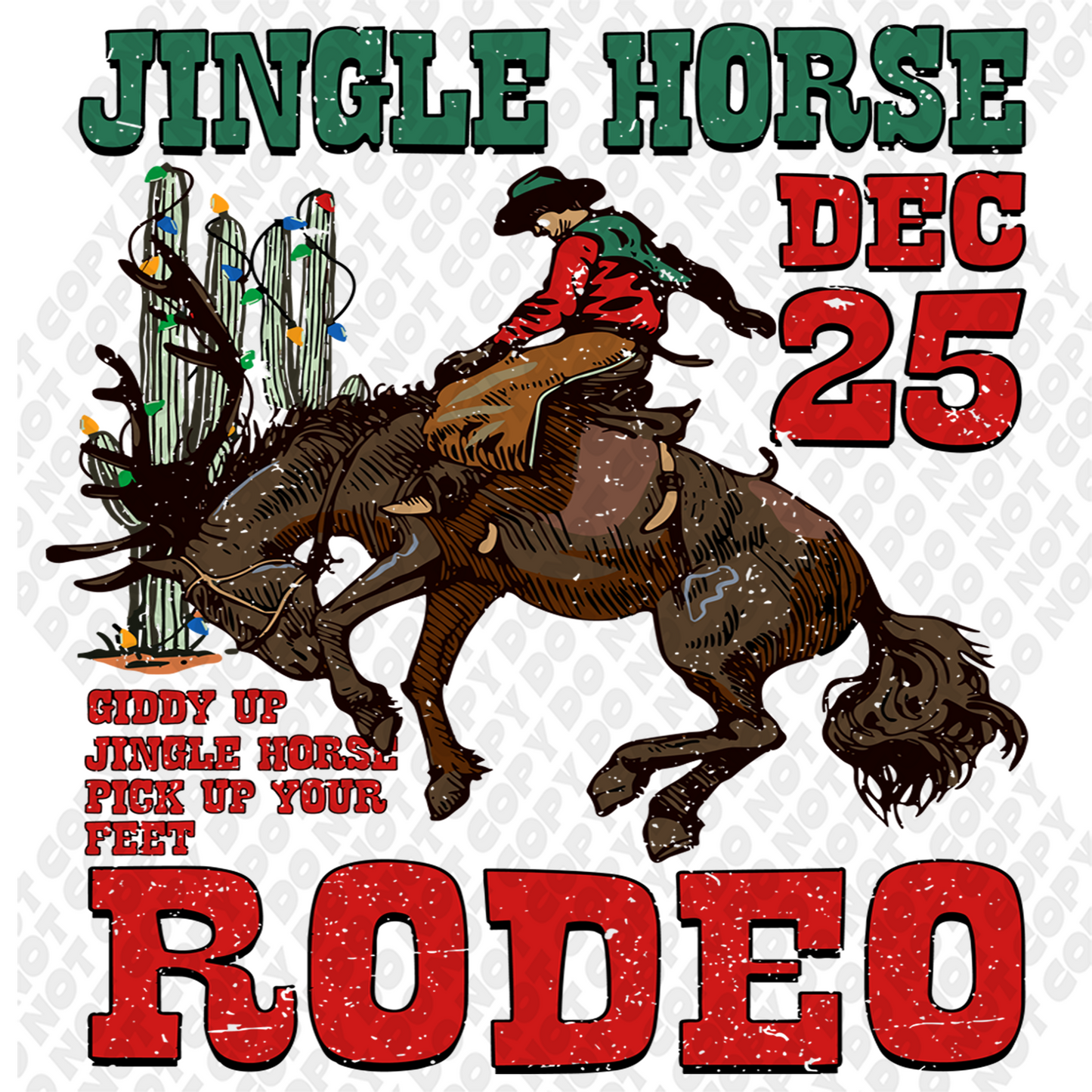 Jingle Horse Rodeo DTF Transfer