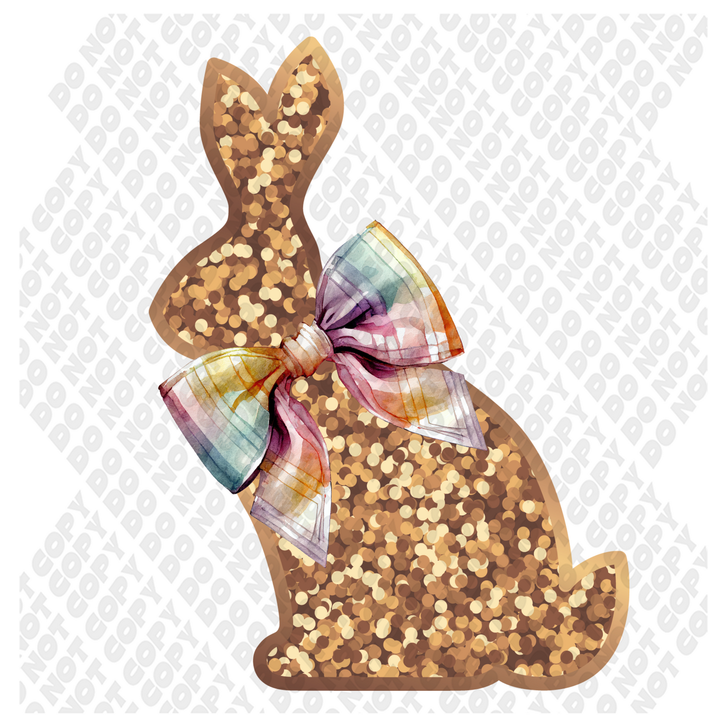 Gold Bunny Glitter Transfer