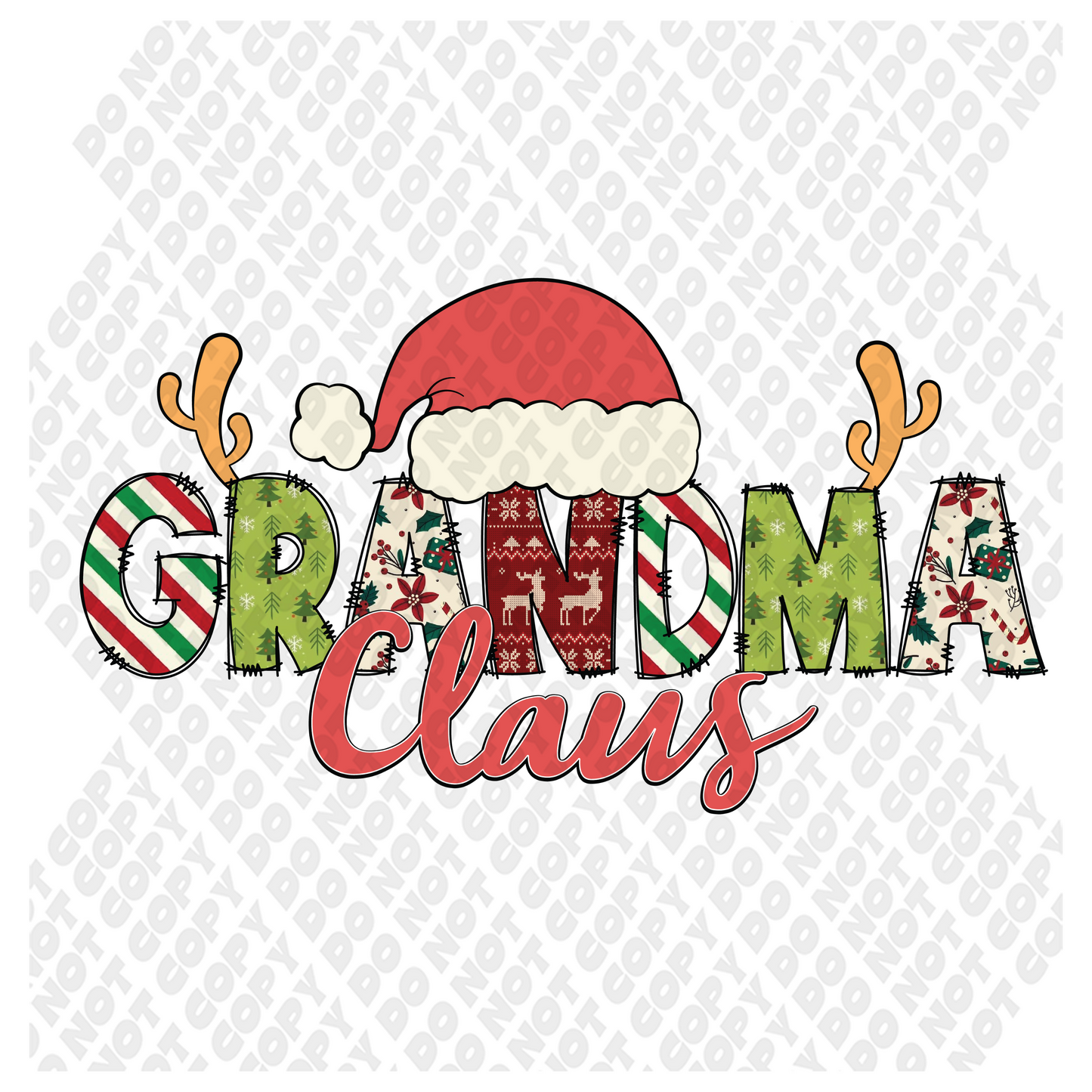 Grandma Claus Christmas DTF Transfer