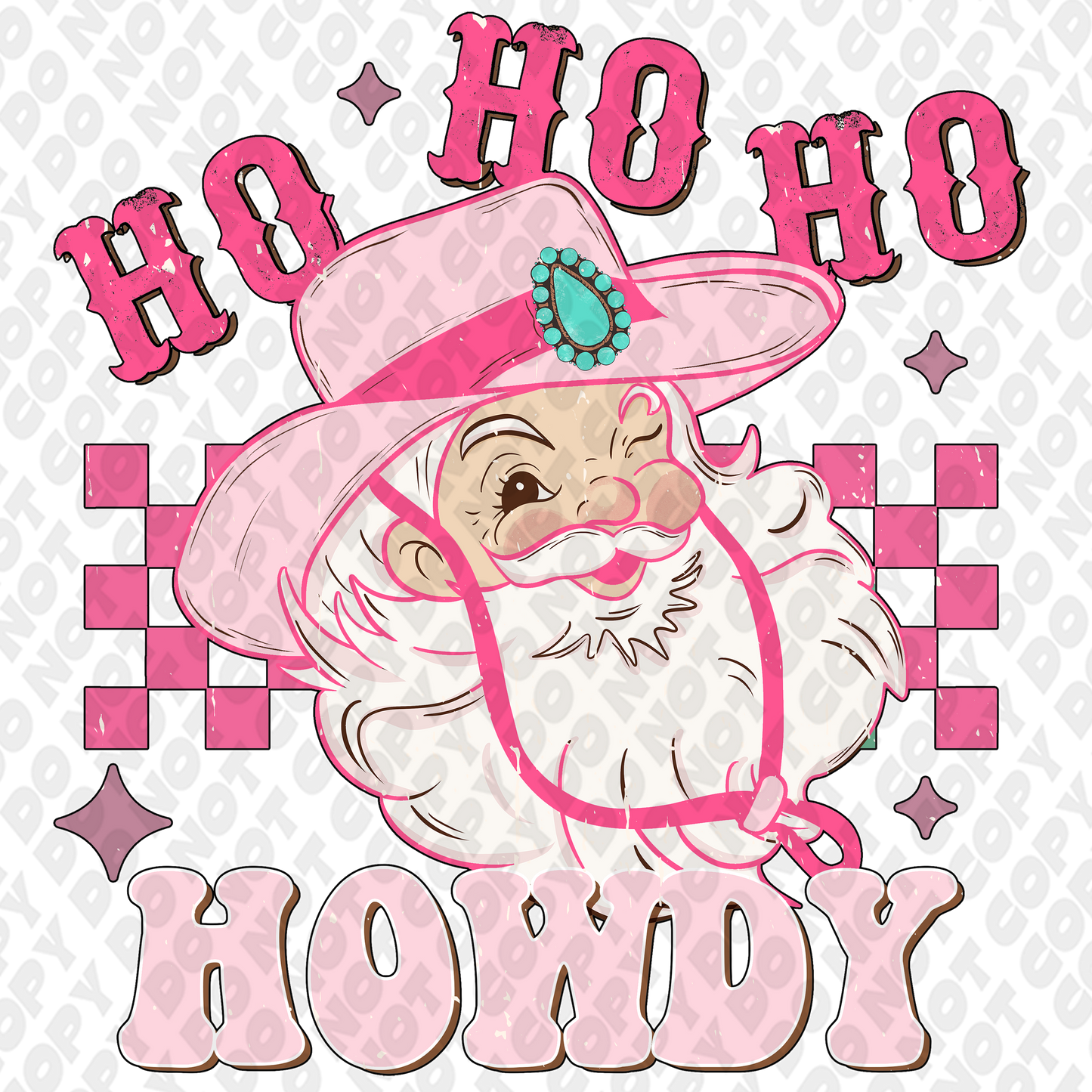 Ho Ho Howdy Santa DTF Transfer