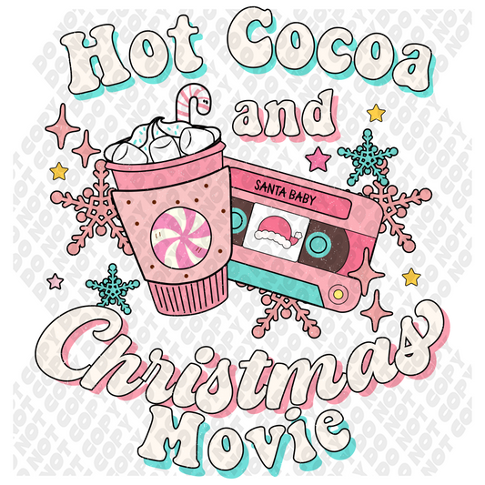 Hot Chocolate And Christmas Movie DTF Transfer