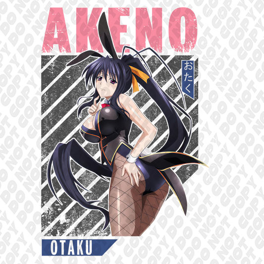 Akeno Bunny Faded DTF Transfer