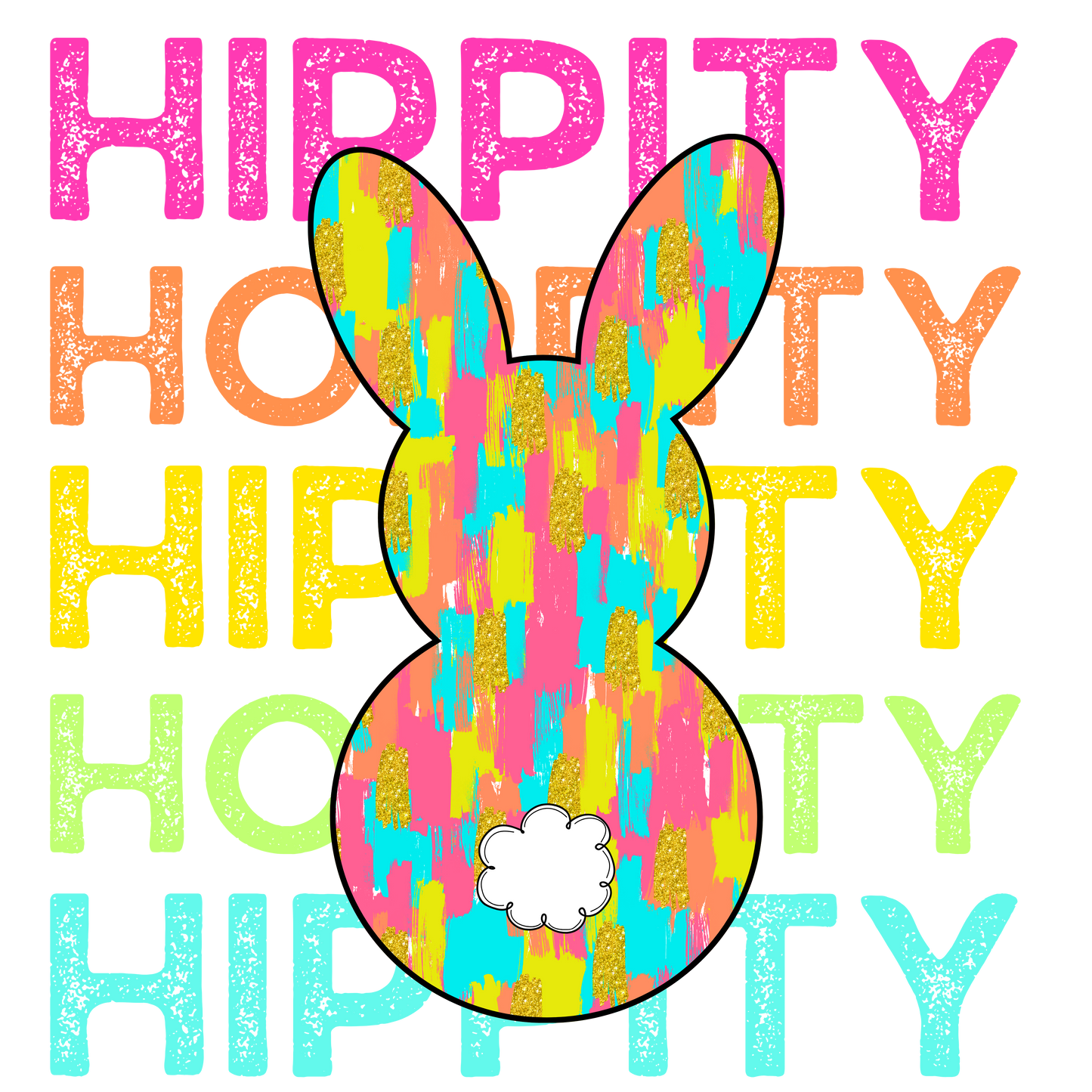 Hippity Hoppity Easter Bunny  DTF Transfer
