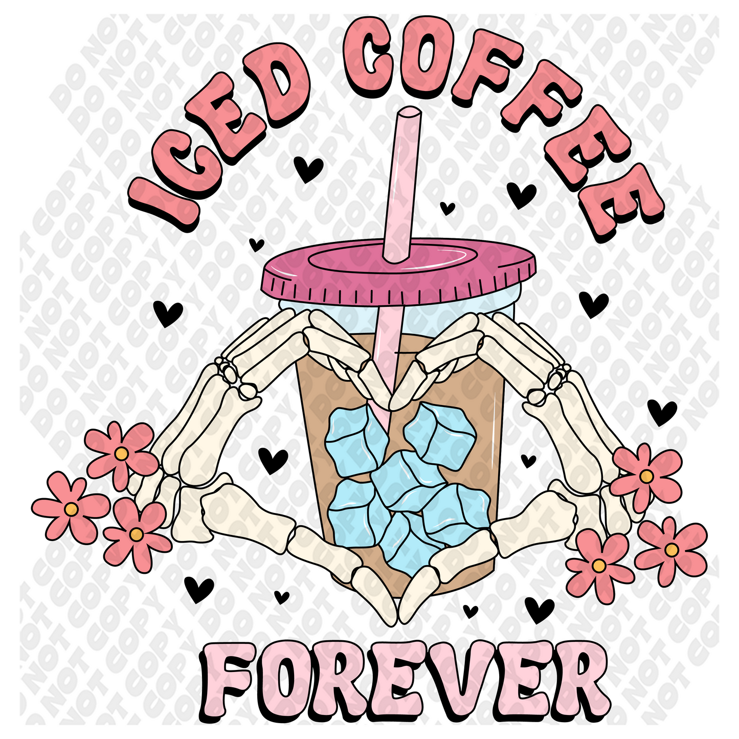 Iced Coffee Forever hearts