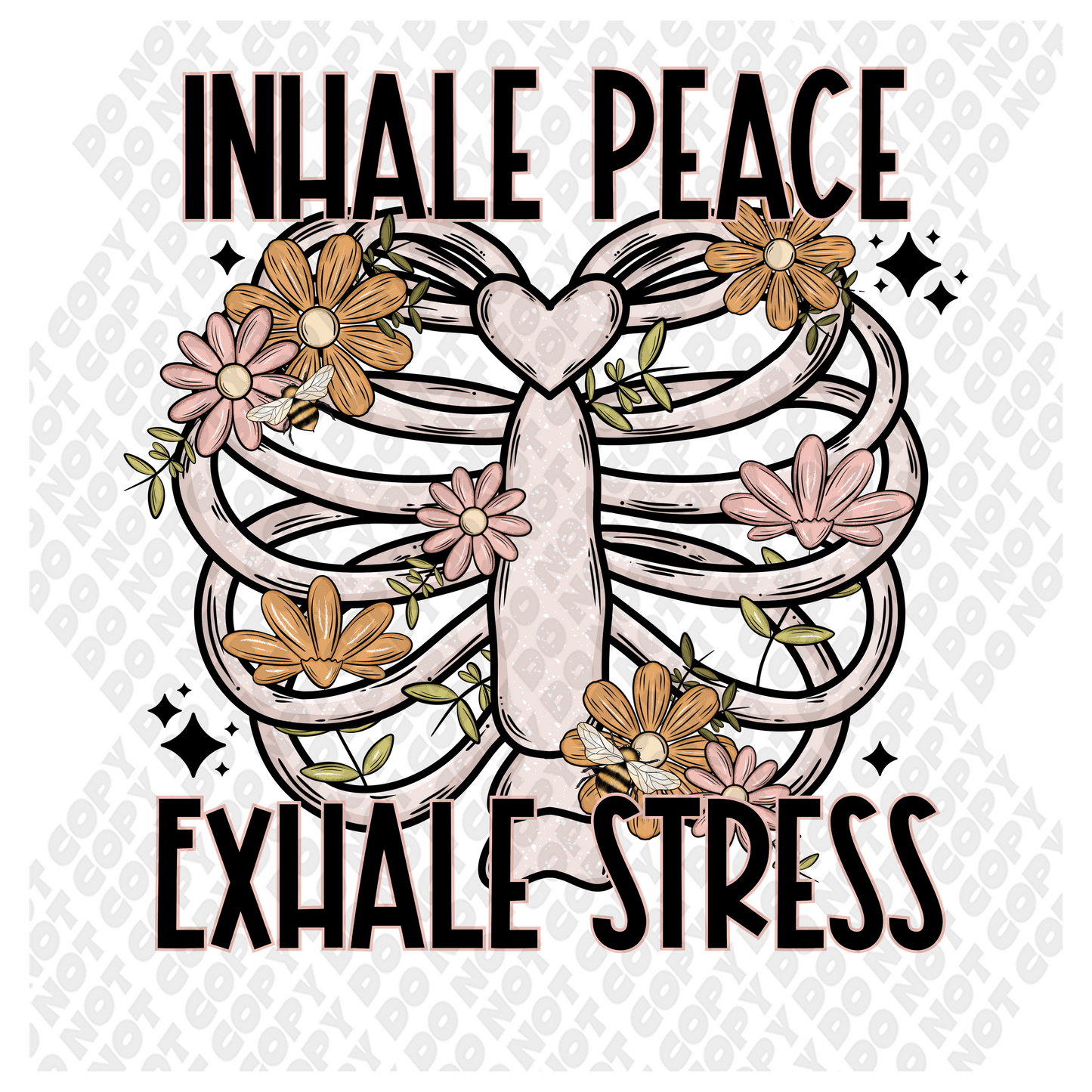 Inhale Peace Exhale Stress DTF Transfer