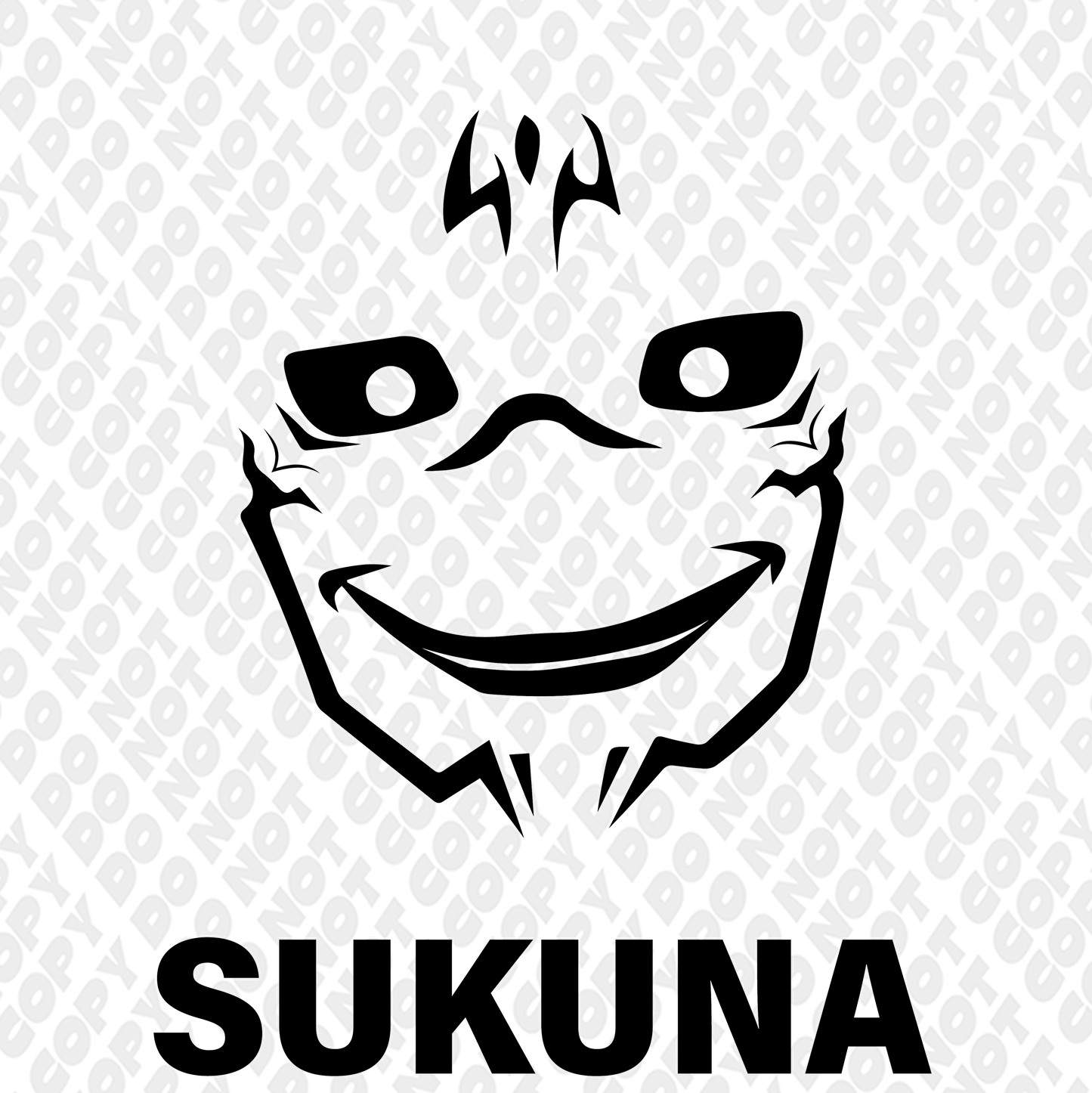 Sukuna Smiling Head Outline