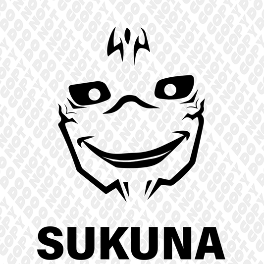 Sukuna Smiling Head Outline