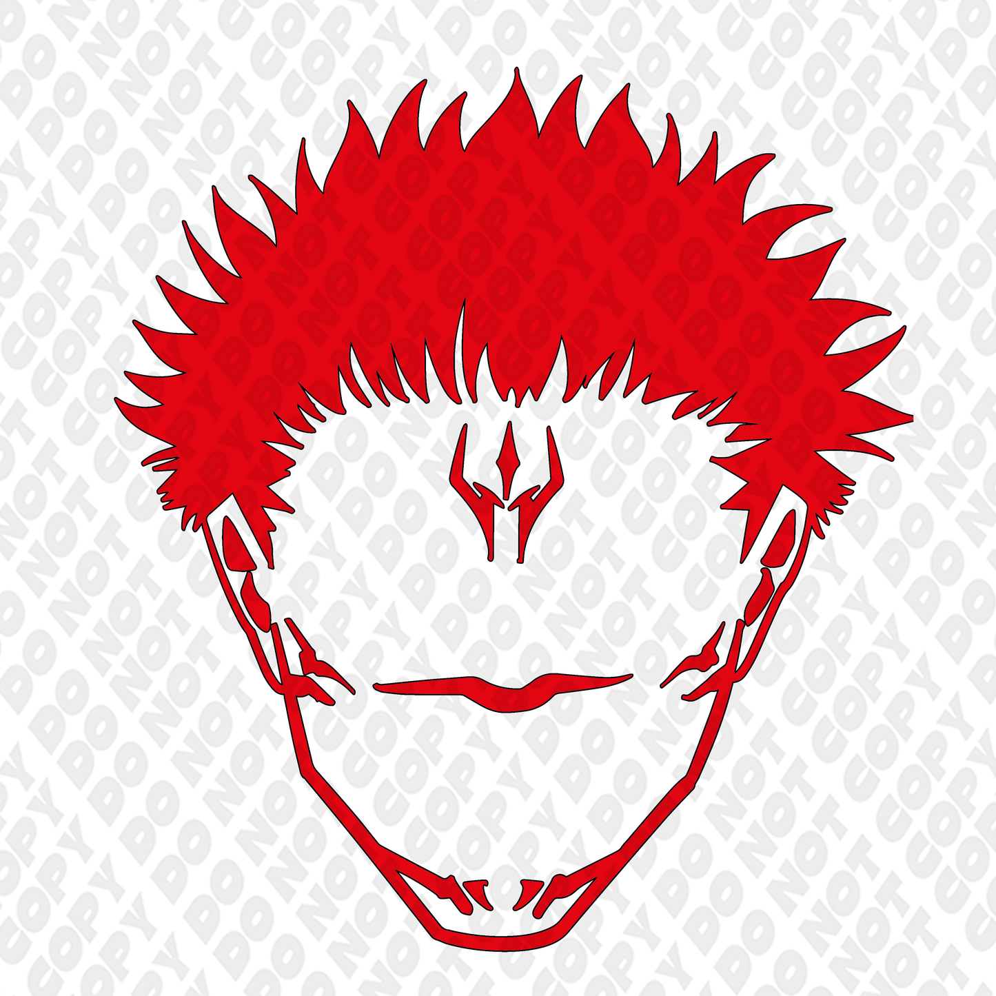 Sukuna Silhouette Head Shot Red | DTF Transfer Sticker – DTF Reaper