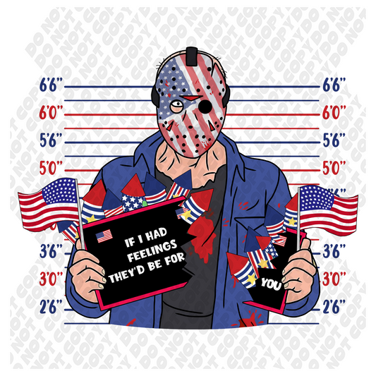 Jason Voorhees Friday 13th 4th of July DTF Transfer