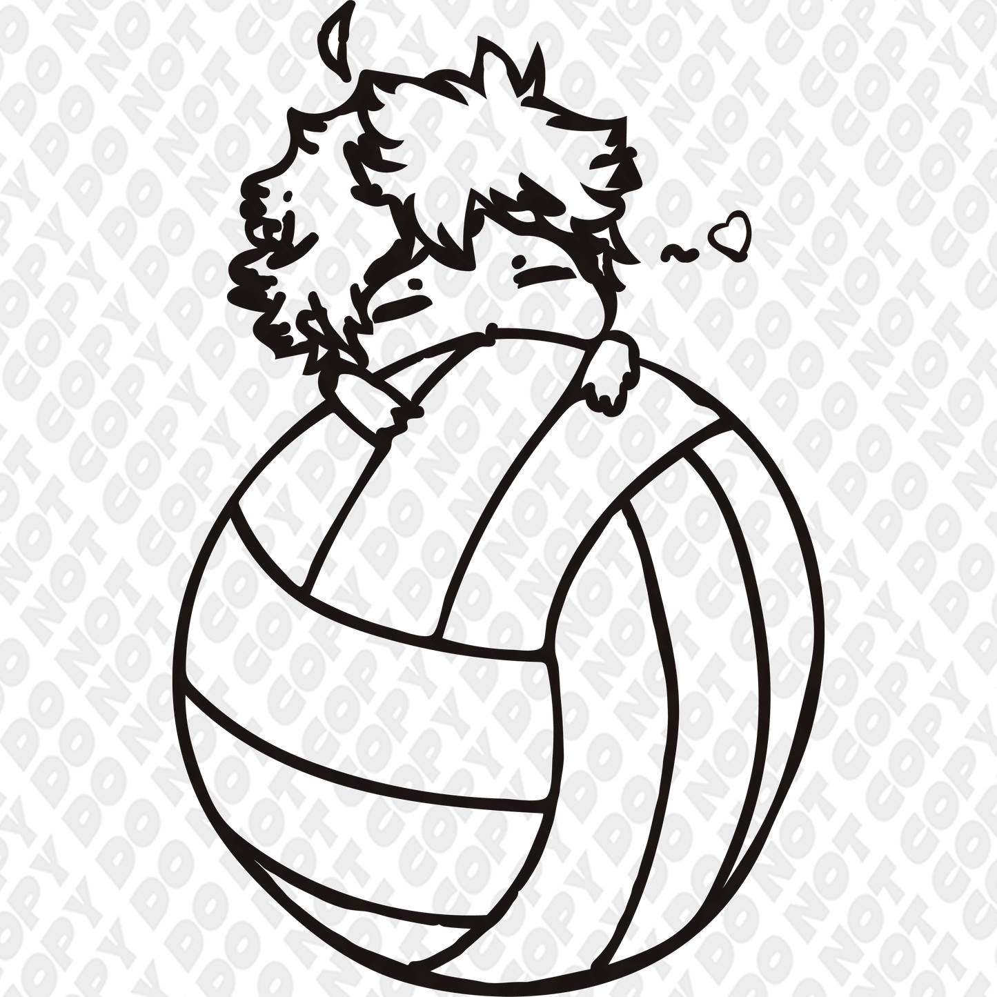 Shoyo Hinata Kawaii Ball Outline