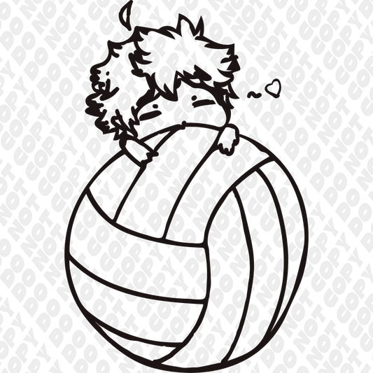 Shoyo Hinata Kawaii Ball Outline