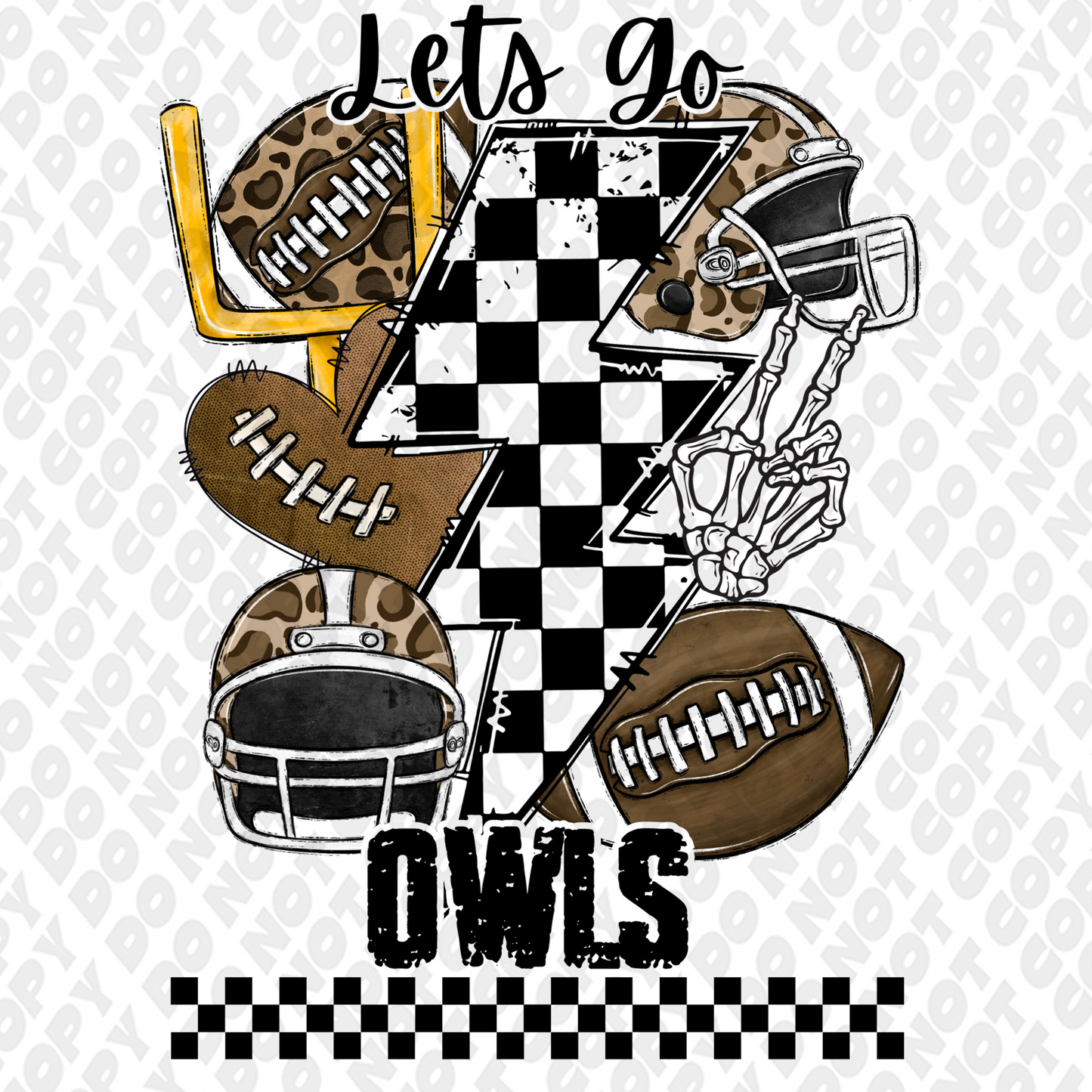 Let's Go Owls DTF Transfer