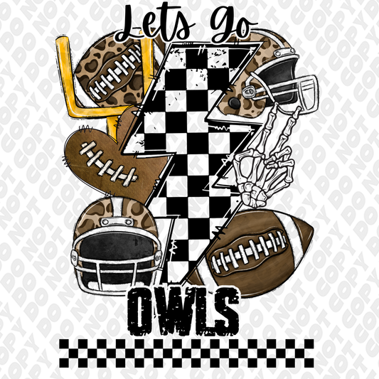 Let's Go Owls DTF Transfer