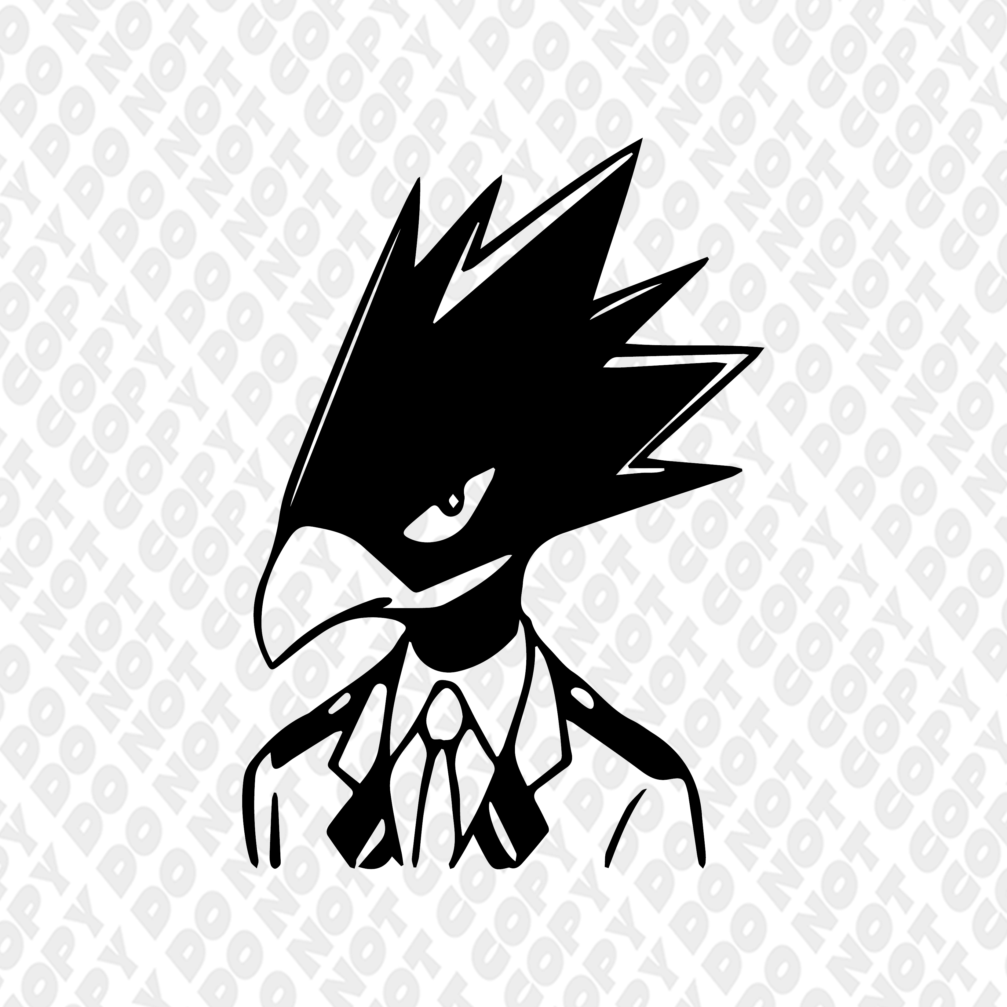 Tokoyami Head Shot Outline | DTF Transfer Sticker – DTF Reaper