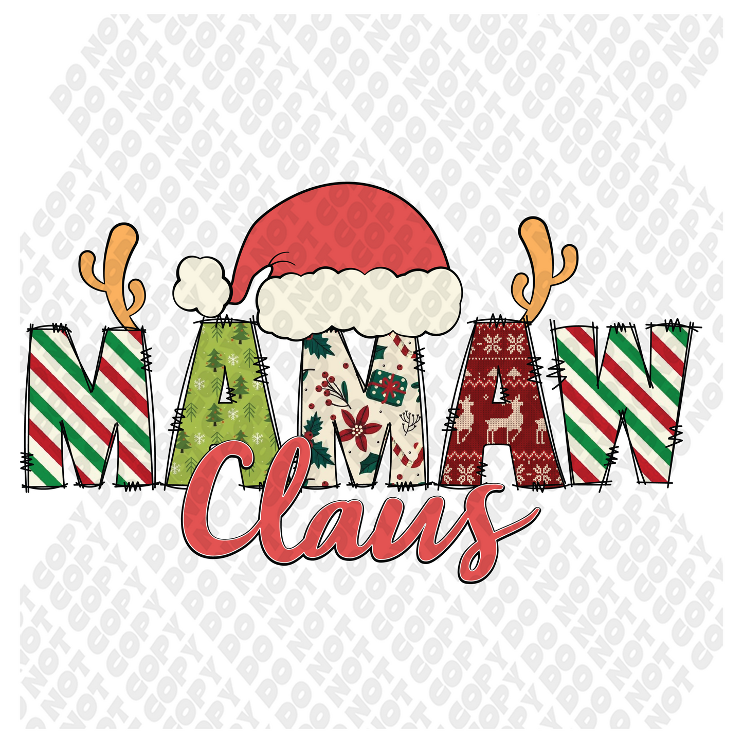 Mamaw Claus Christmas DTF Transfer