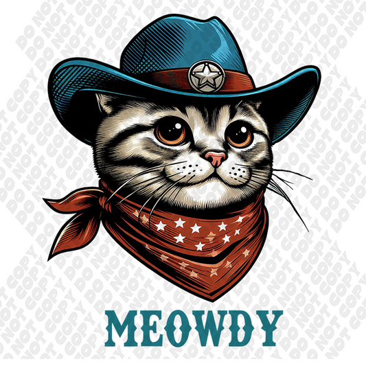 Meowdy Western Cat DTF Transfer