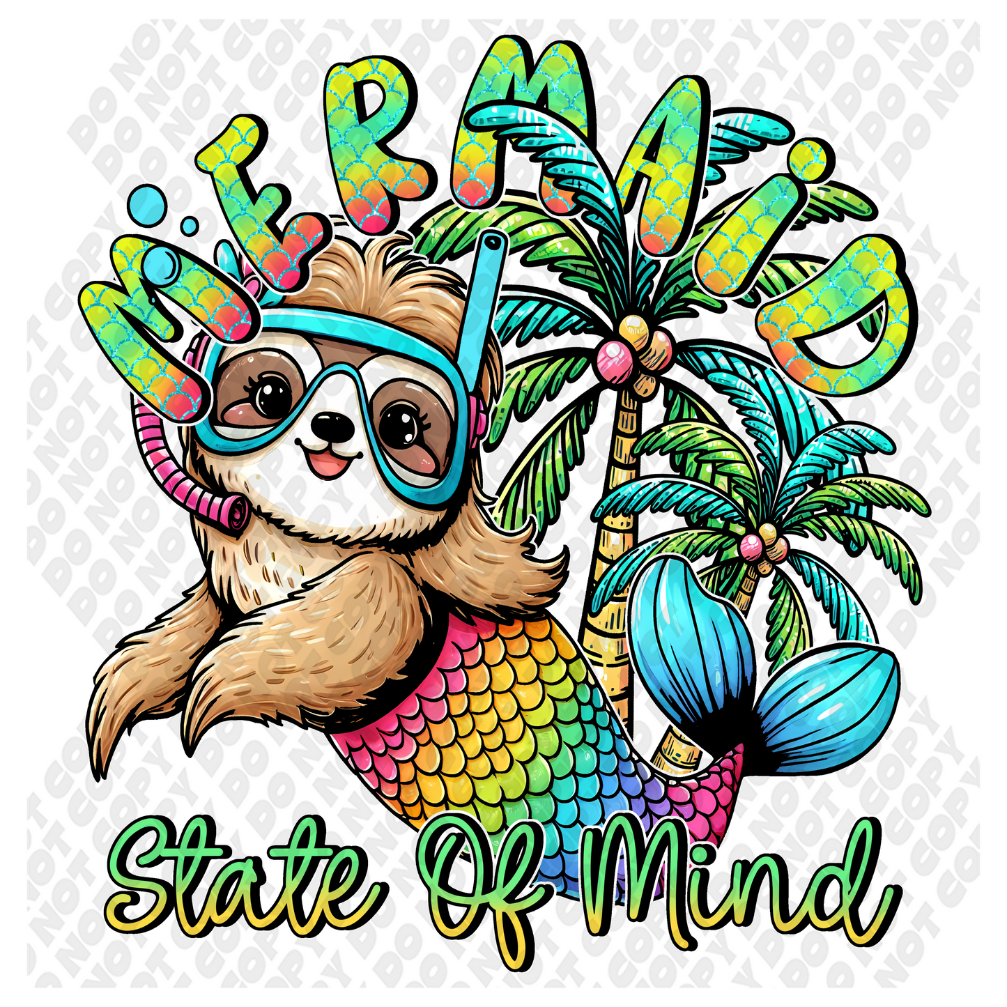 Mermaid State of Mind Summer DTF Transfer