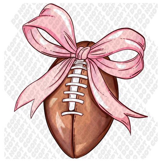 Football Pink Bow DTF Transfer
