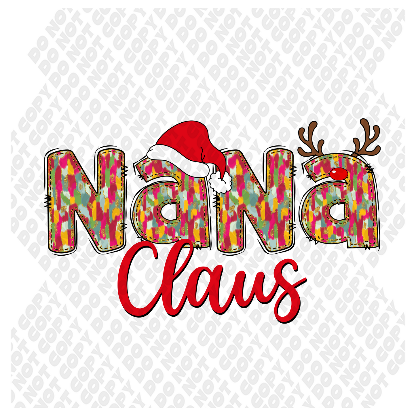 Nana Claus Christmas DTF Transfer