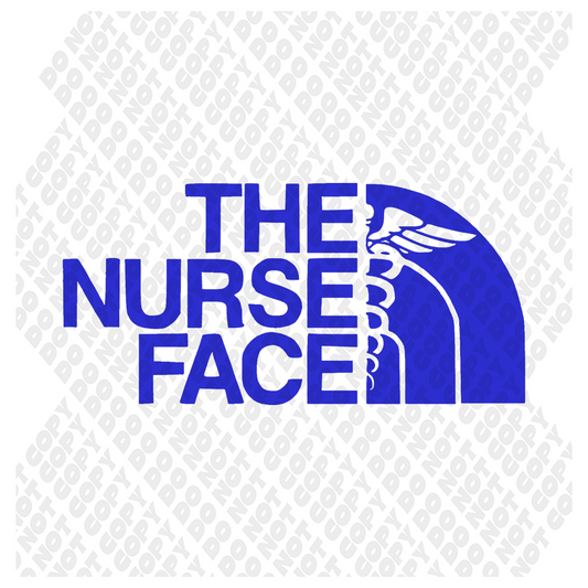 The Nurse Face Blue DTF Transfer