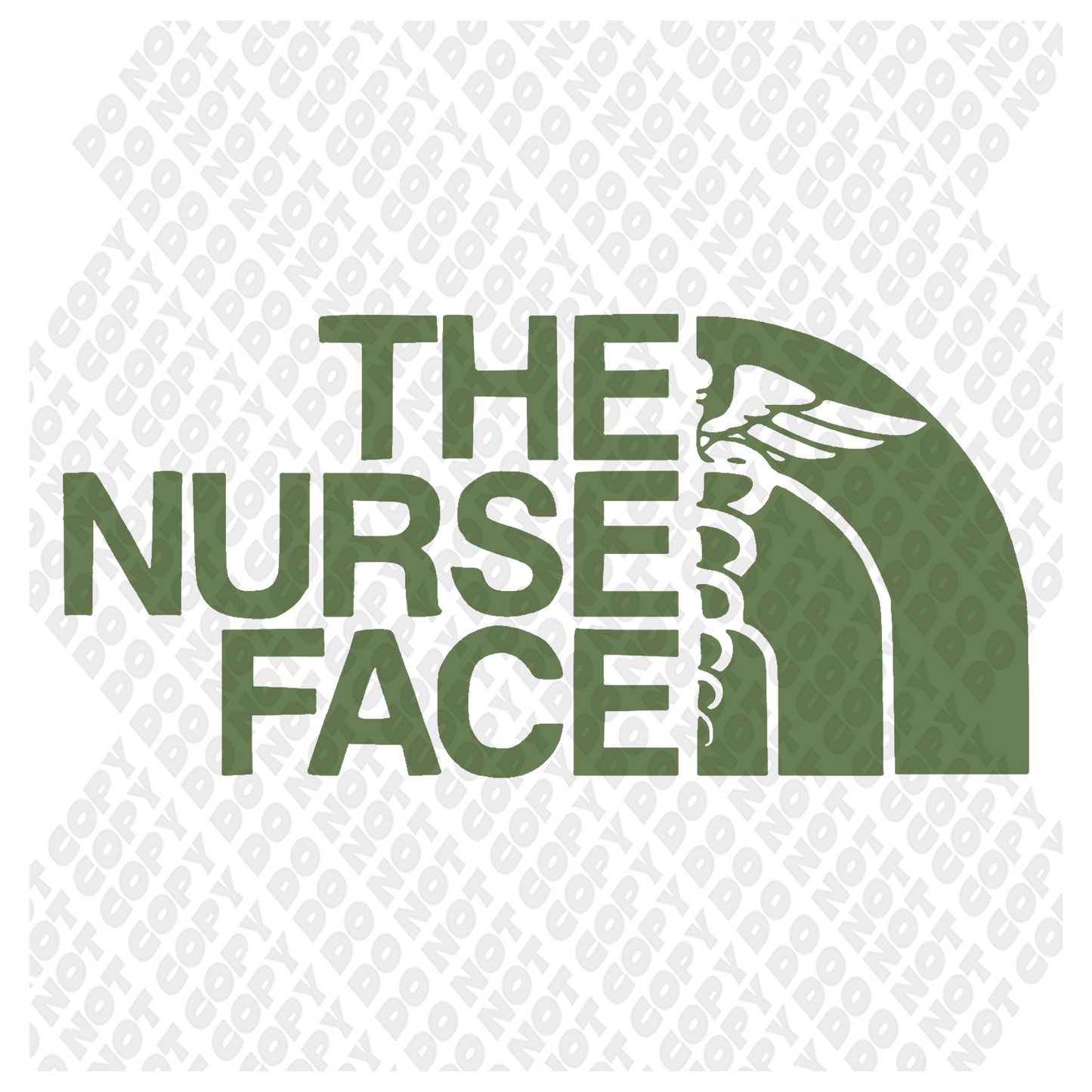 The Nurse Face Green DTF Transfer