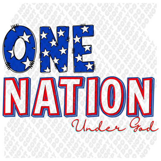 One Nation Under God DTF Transfer