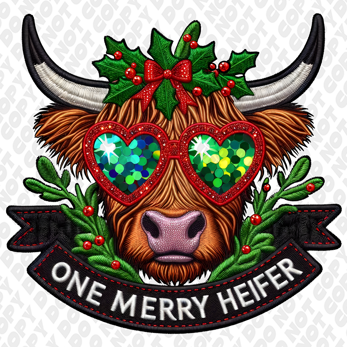 One Merry Heifer DTF Transfer