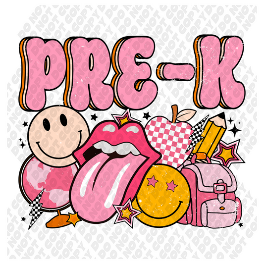 PRE K Pink Back To School retro