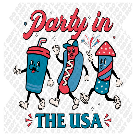 Party In The USA  4th July DTF Transfer
