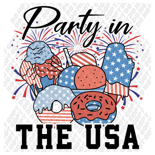 Party In The USA  4th July DTF Transfer
