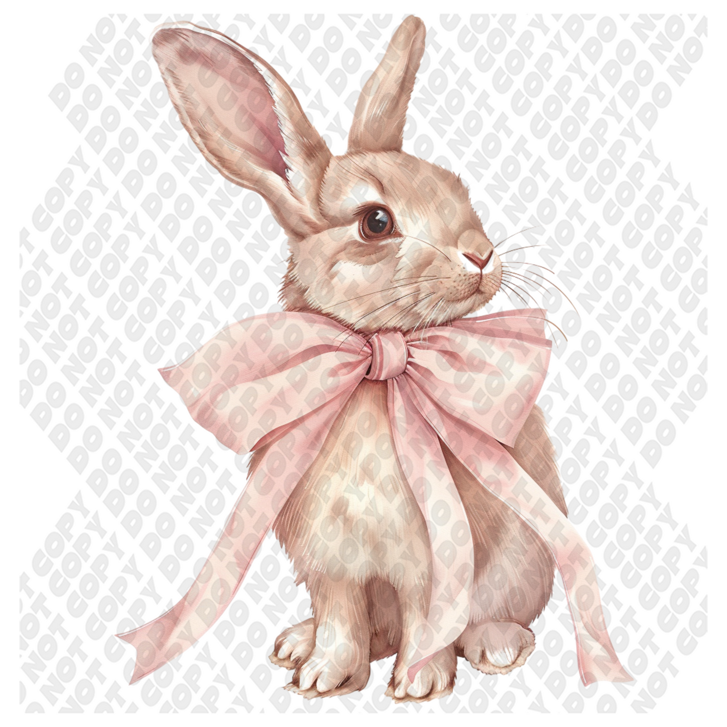 Bunny Pink Bow DTF Transfer