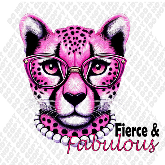 Fierce and Fabulous Cheetah Pink Transfer