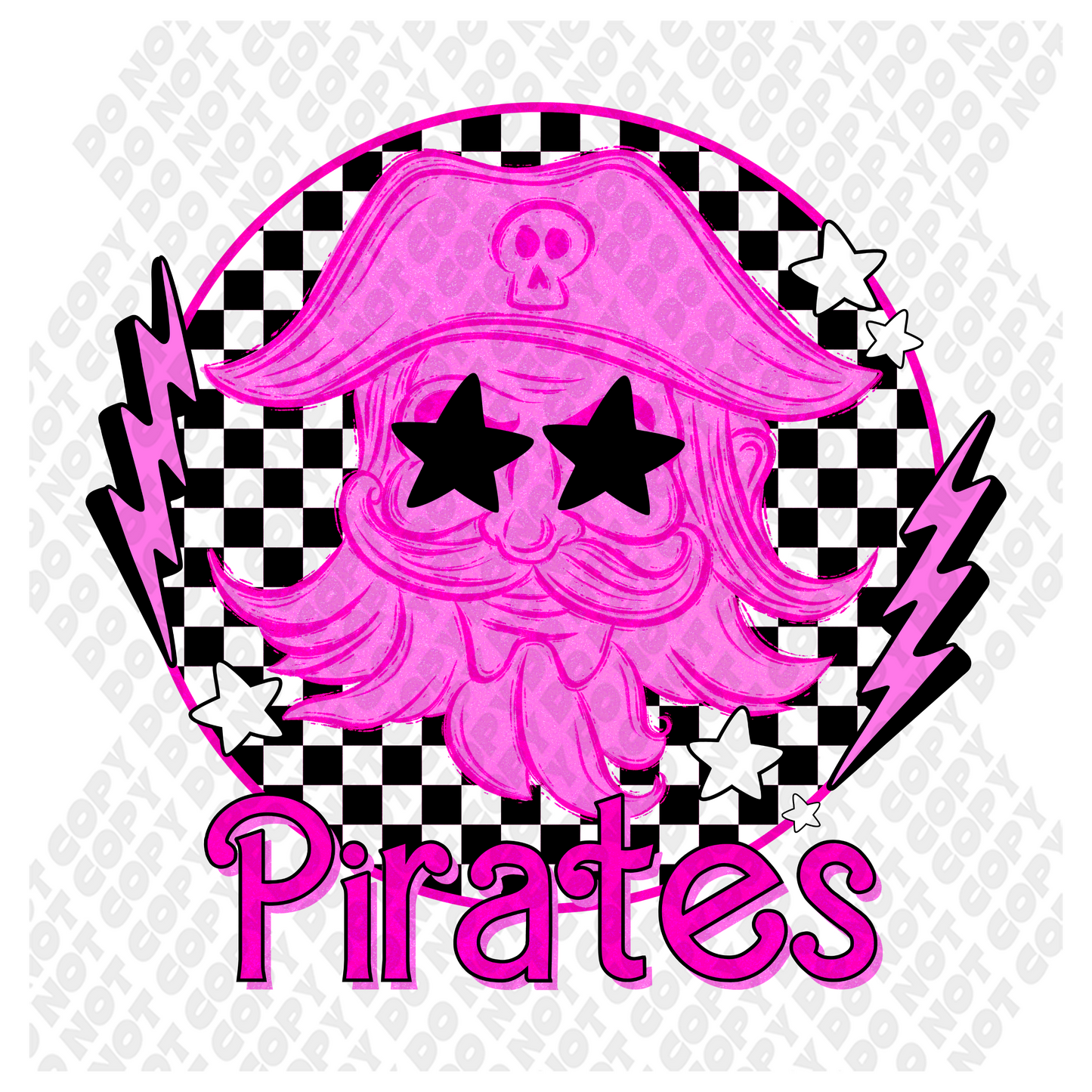 Pink Out Pirates Mascot DTF Transfer