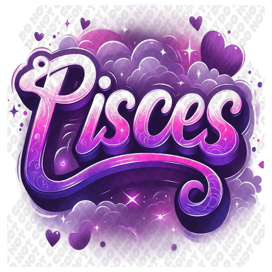 Pisces Astrological Purple Transfer