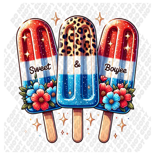 Sweet And Boujee Popsicle 4th of July DTF Transfer