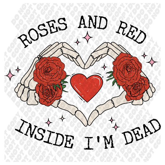 Roses Are Red Skeleton Valetine Transfer